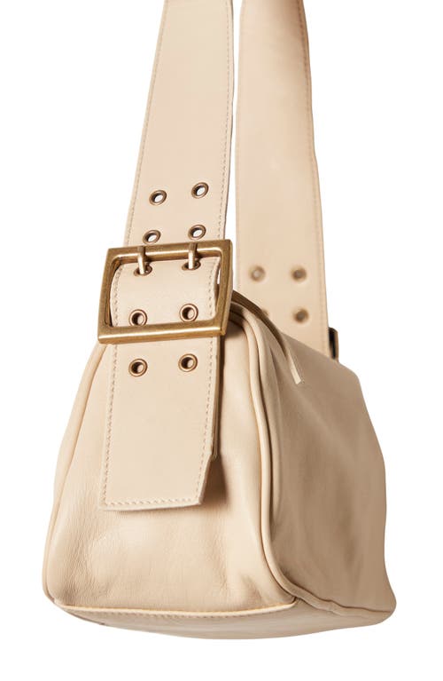Free People Army Candy Leather Baguette Bag In Sand Dollar