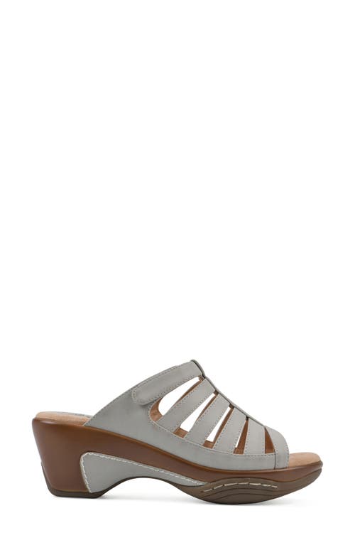 White Mountain Footwear Valencia Wedge Sandal In Ice Burnished Smooth