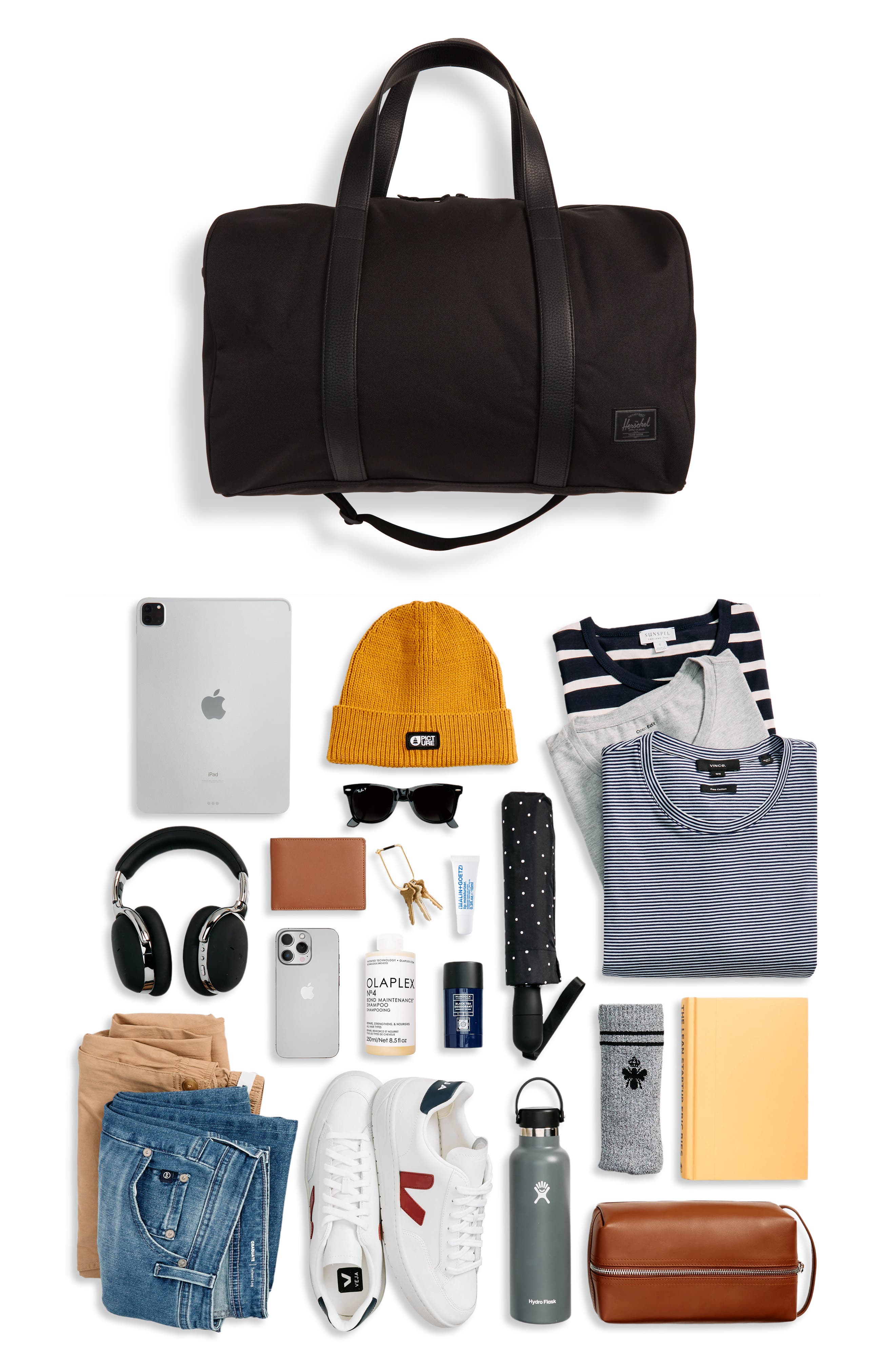 Novel Recycled Polyester Carry-On Duffle Bag, Alternate, color, BLACK TONAL