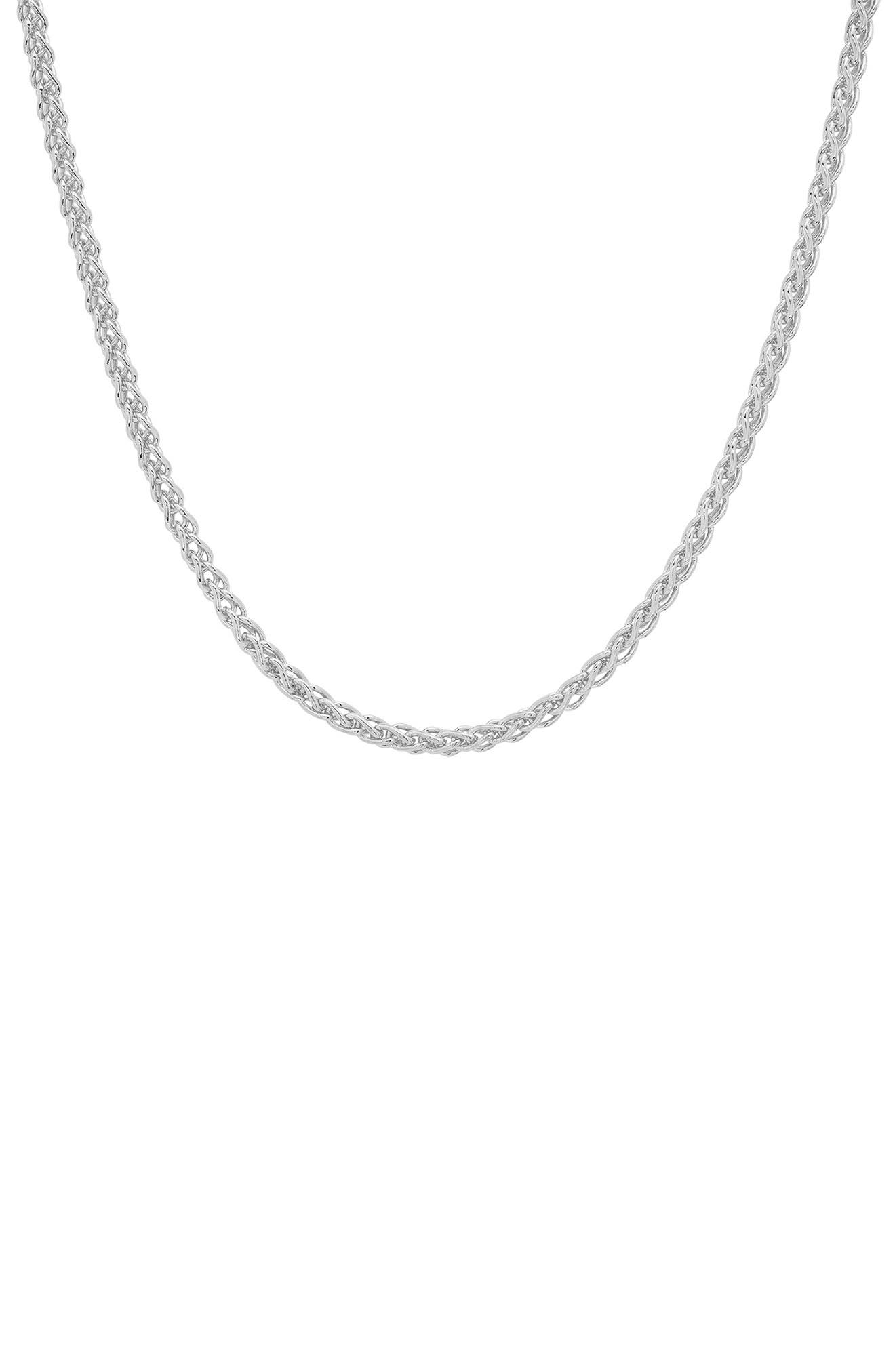Queen Jewels Sterling Silver Foxtail Wheat Chain Necklace