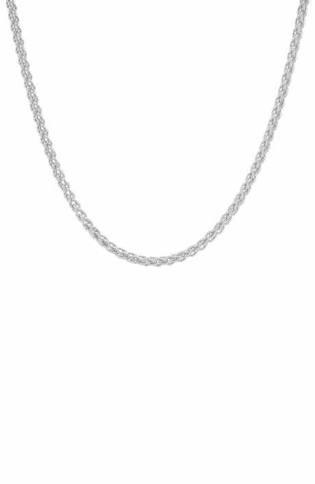 Queen Jewels Sterling Silver Foxtail Wheat Chain Necklace