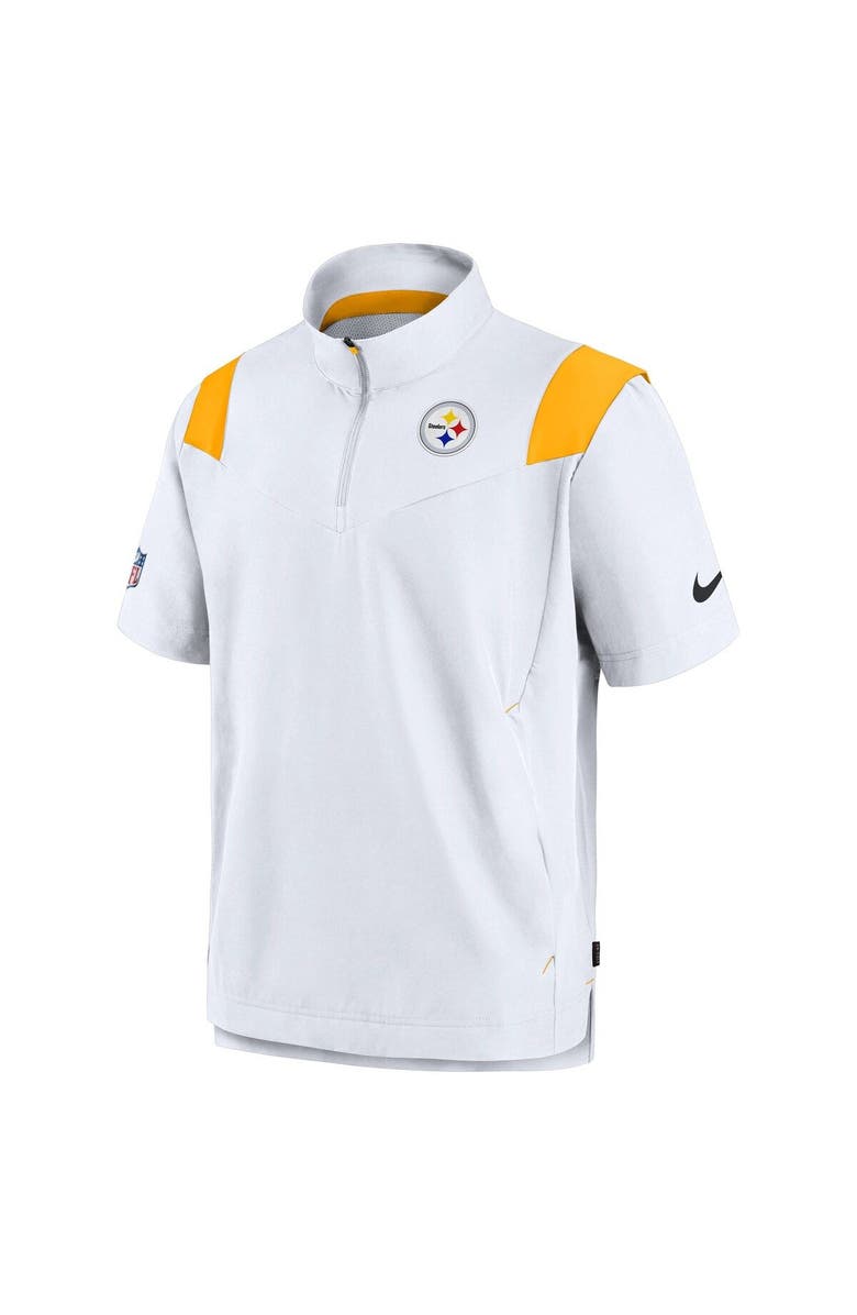 Nike Men's Nike White Pittsburgh Steelers Sideline Coaches Chevron Lockup Pullover Top, Alternate, color, 