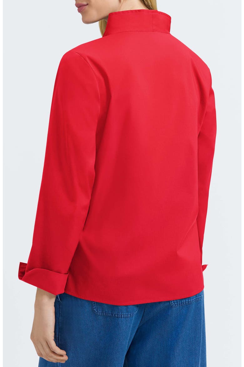 Tammy Ruffle Collar Cotton Blend Top, Alternate, color, SIMPLY RED