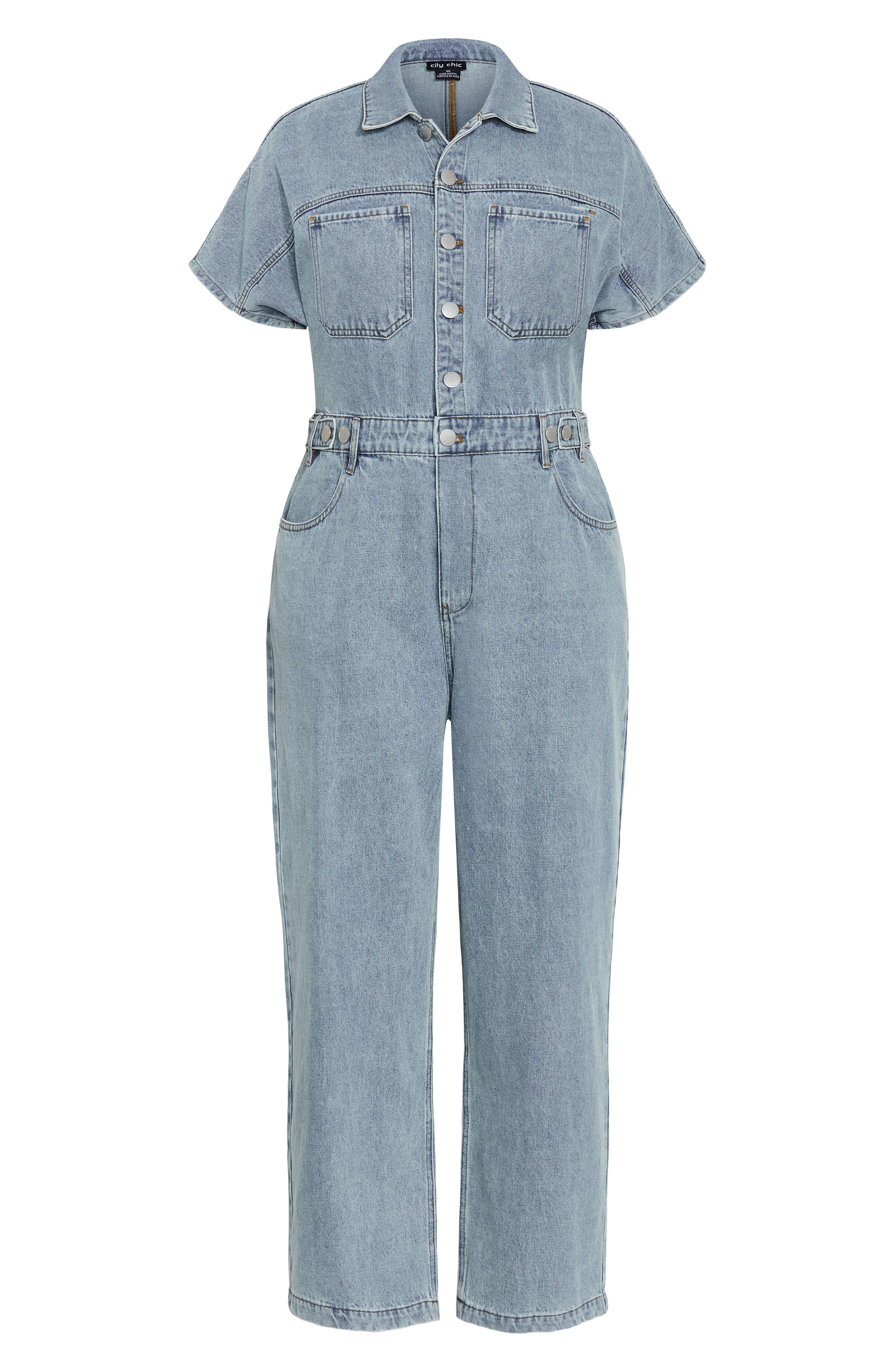 City Chic Karsyn Denim Boiler Suit (Women) | Nordstromrack