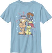 Garfield Boy's Garfield Patriotic Cat and Dog Celebration Graphic T-Shirt