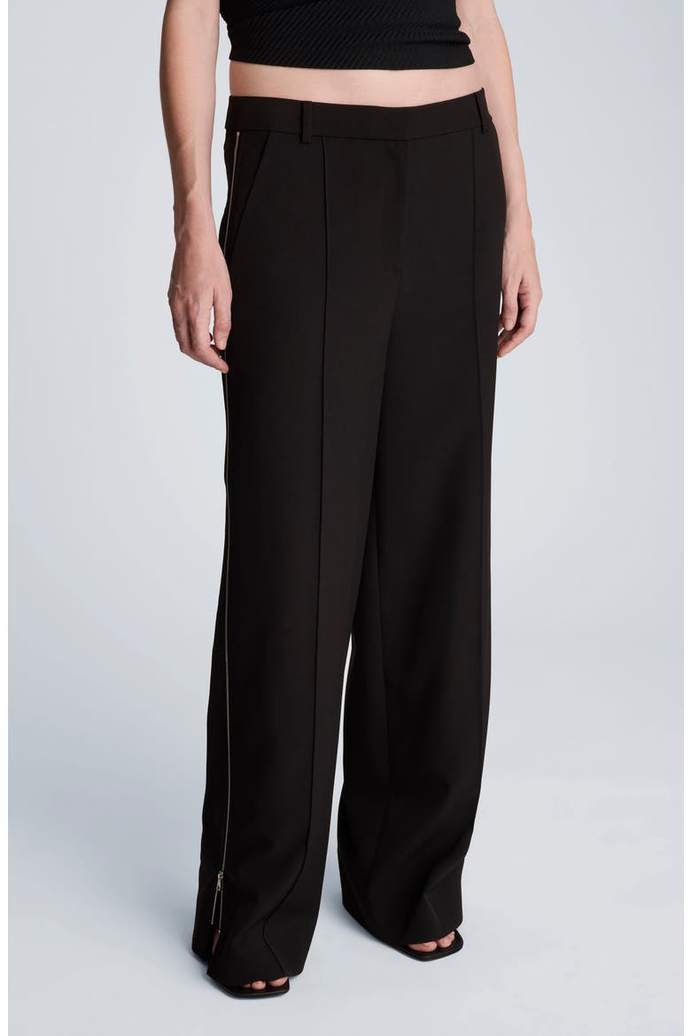High Waist Pintuck Wide Leg Pants, Main, color, BLACK