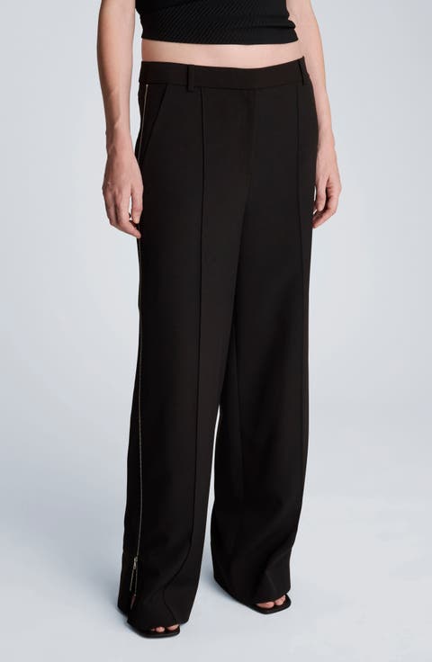 High Waist Pintuck Wide Leg Pants