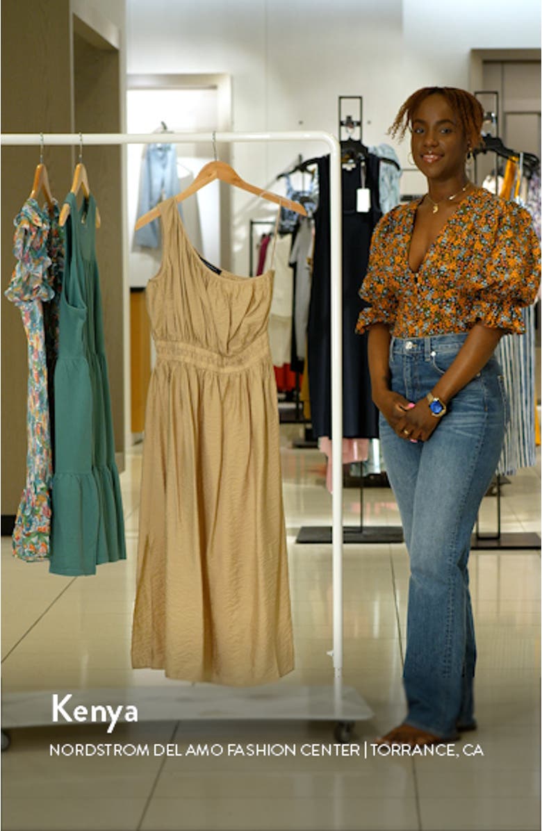 Faron One-Shoulder Crinkle Dress, sales video thumbnail