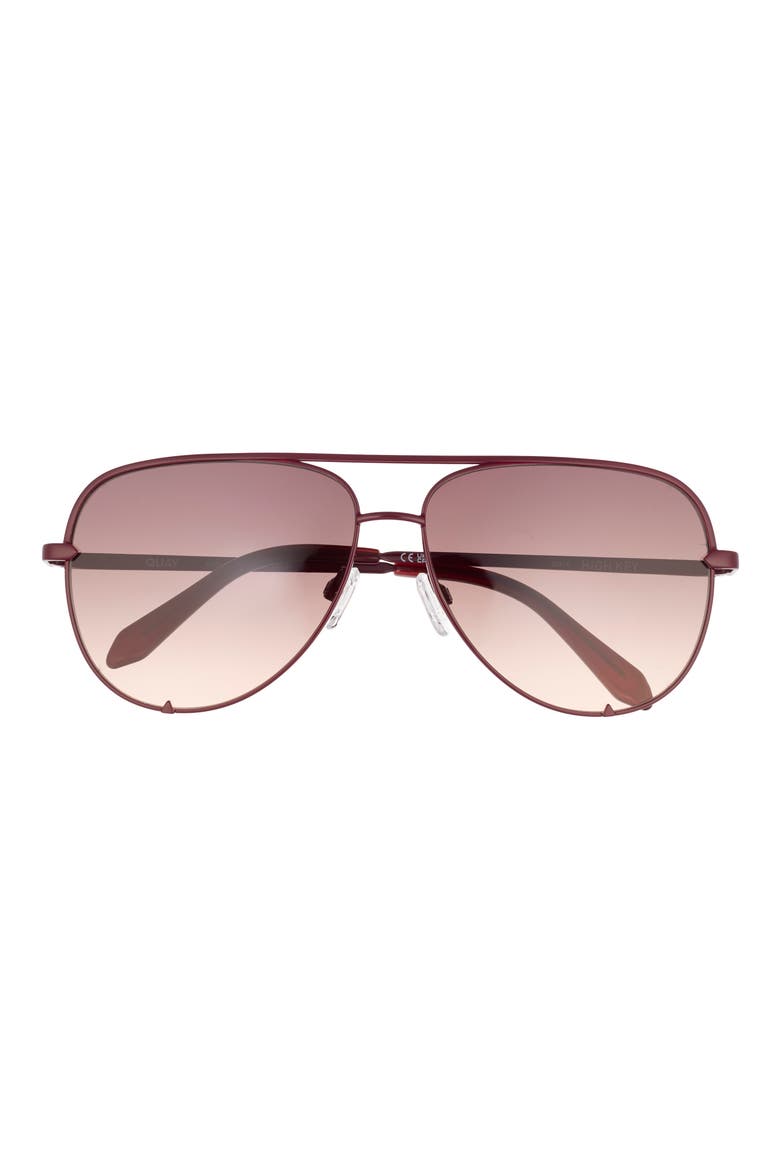 High Key 64mm Gradient Oversize Aviator Sunglasses, Main, color, GARNET/ DARK FAWN