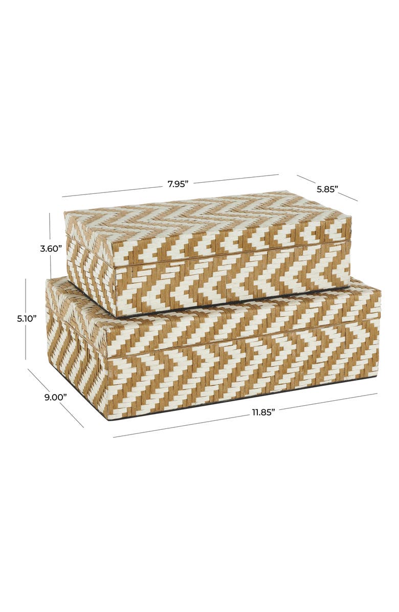 UMA Set of 2 Contemporary Paper Storage Boxes, Alternate, color, Brown