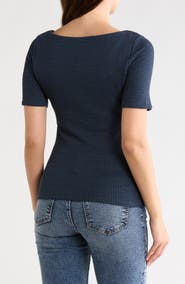 DR2 by Daniel Rainn Boat Neck Knit T-Shirt