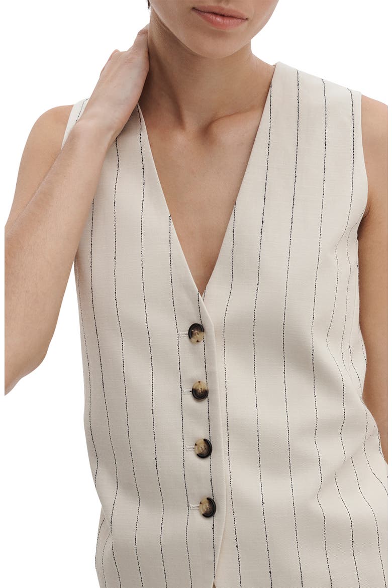 Paulette Tie Waist Stripe Vest, Alternate, color, WHITE STRIPE