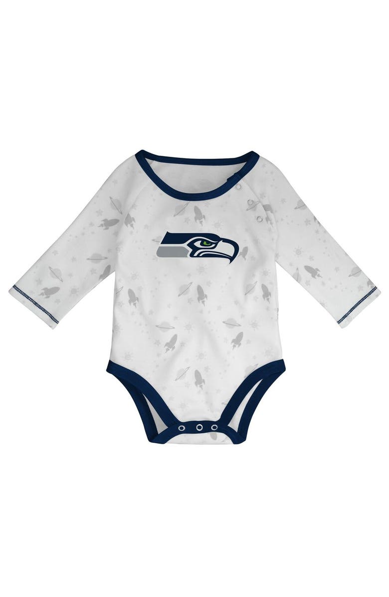 Outerstuff Newborn & Infant White/ Seattle Seahawks Dream Team Bodysuit Pants & Hat Set, Alternate, color, White