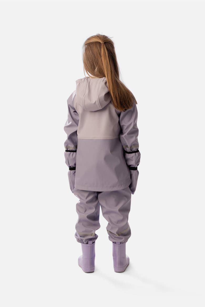 Colorblock Hooded Waterproof Rain Jacket, Alternate, color, Mauve