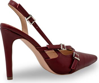 Mesh Pointed Toe Slingback Pump