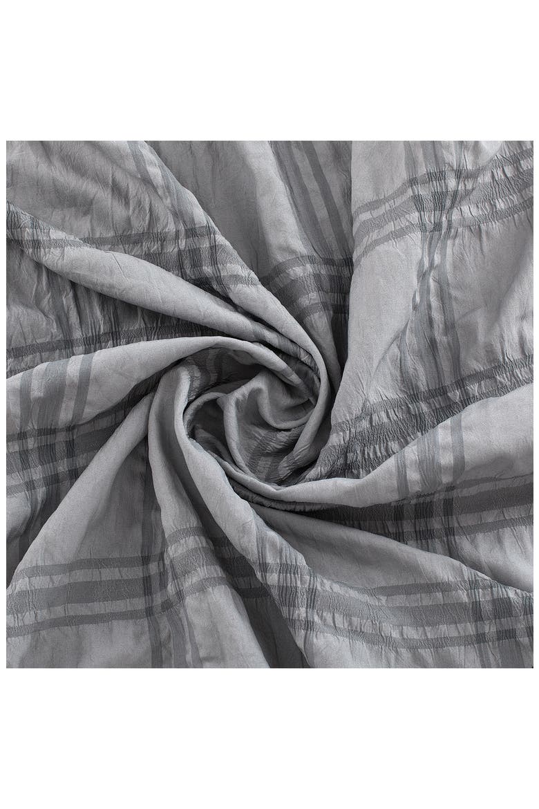 Crinkle Plaid Shower Curtain, Alternate, color, GREY
