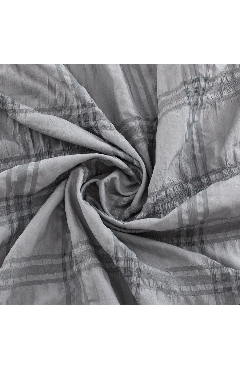 DAINTY HOME Crinkle Plaid Shower Curtain, Alternate, color, Grey