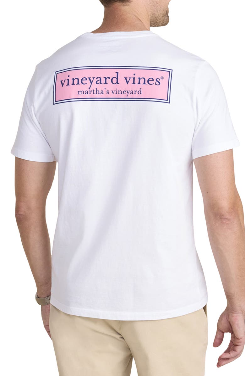 vineyard vines Classic Logo Box Graphic Pocket T-Shirt, Alternate, color, White Cap