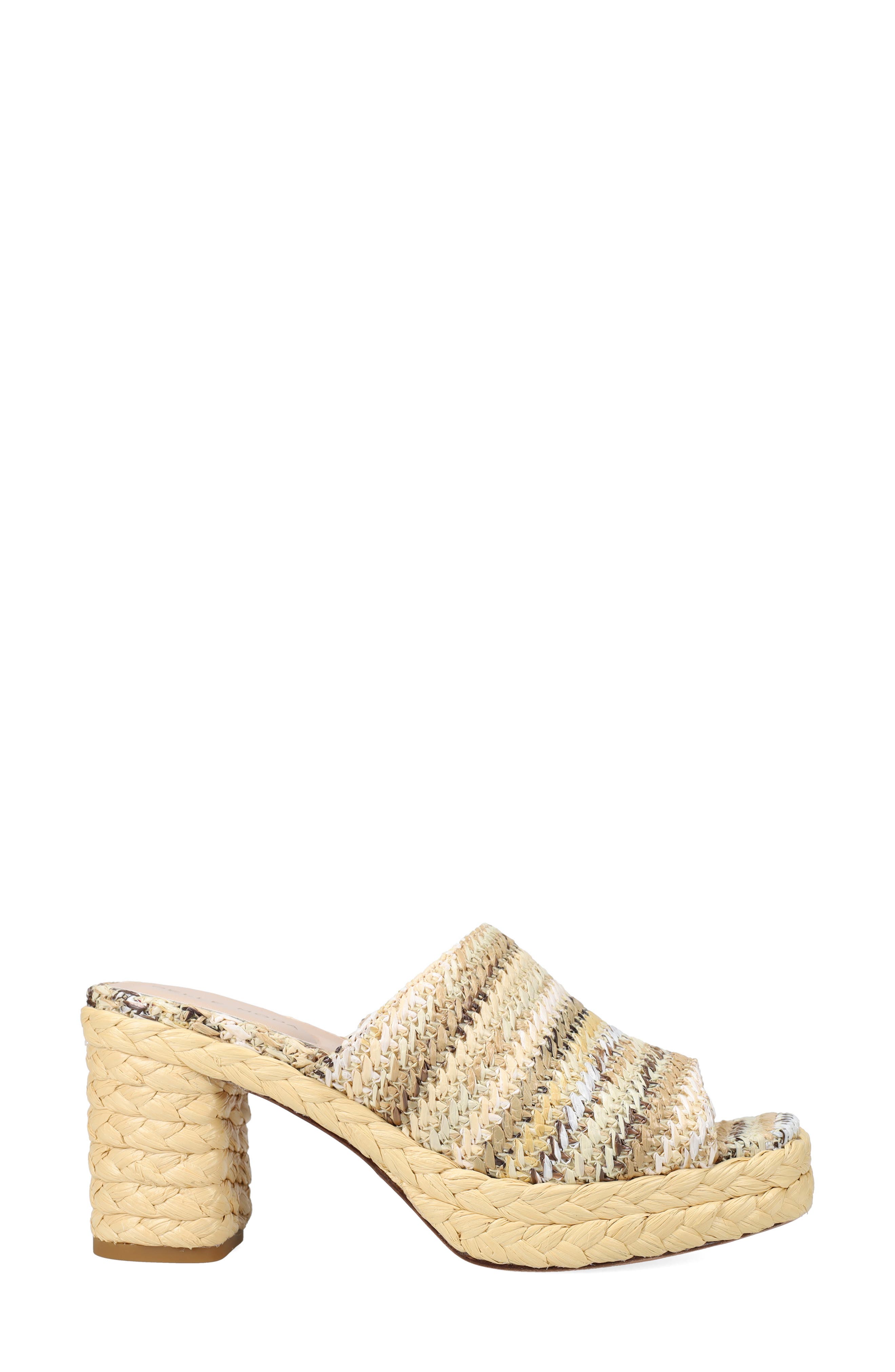 Pelle Moda Capree Espadrille Platform Slide Sandal, Alternate, color, Natural