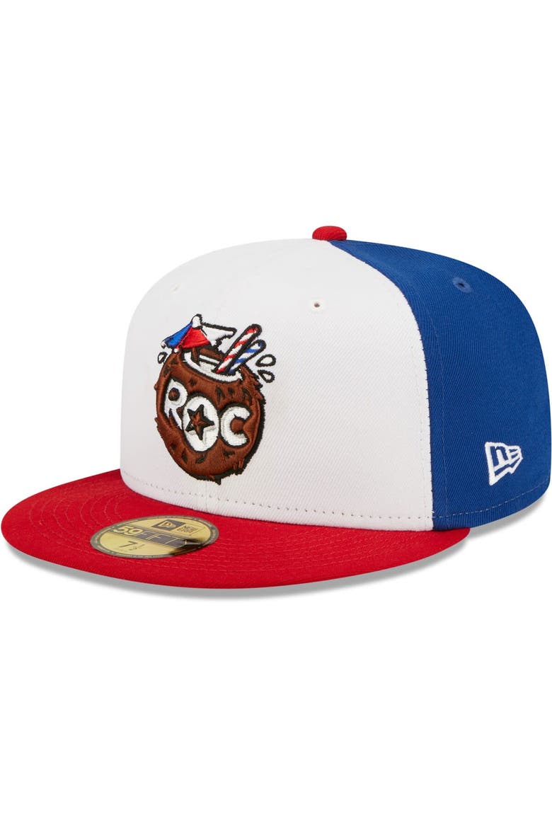 Men's New Era White/Red Cocos Locos de Rochester Copa De La Diversion 59FIFTY Fitted Hat, Main, color, White