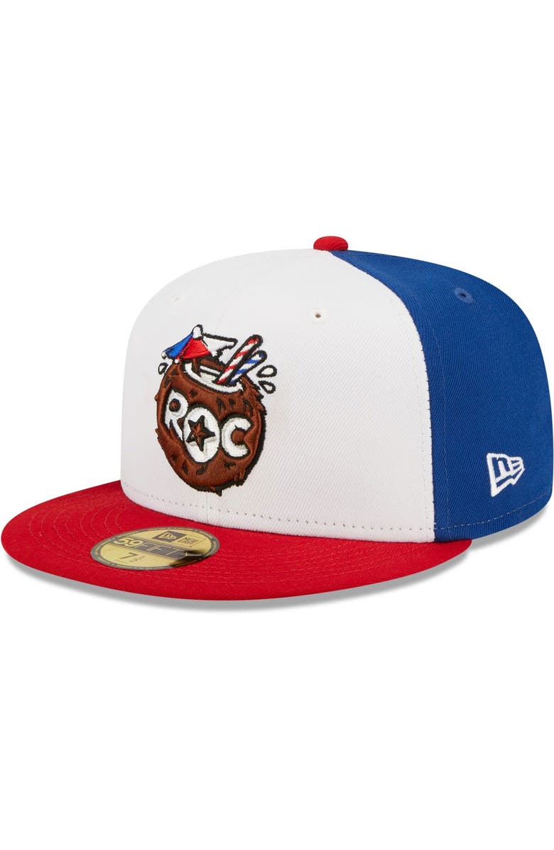 New Era Men's New Era White/Red Cocos Locos de Rochester Copa De La Diversion 59FIFTY Fitted Hat, Main, color, White