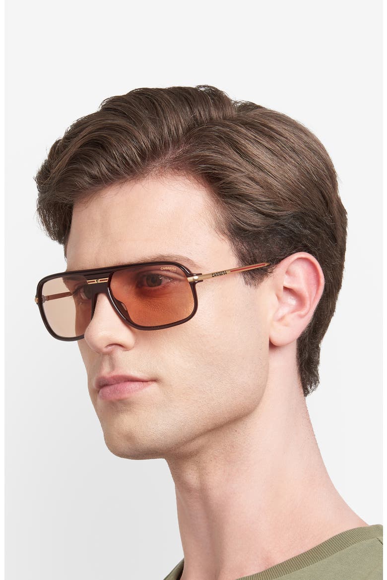 C Sport 62mm Oversize Rectangular Sunglasses, Alternate, color, BURGUNDY GOLD/ ORANGE PHOTO