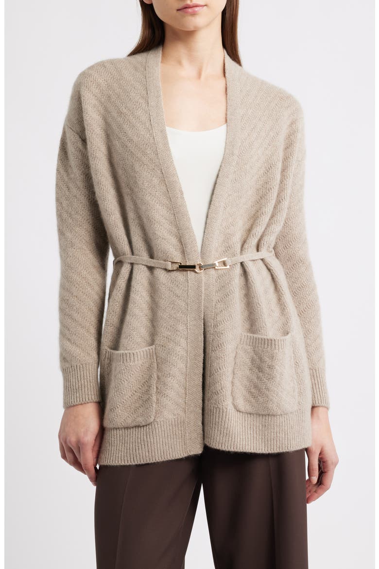 The Diane Cashmere Open Front Cardigan, Main, color, BEIGE HEATHER