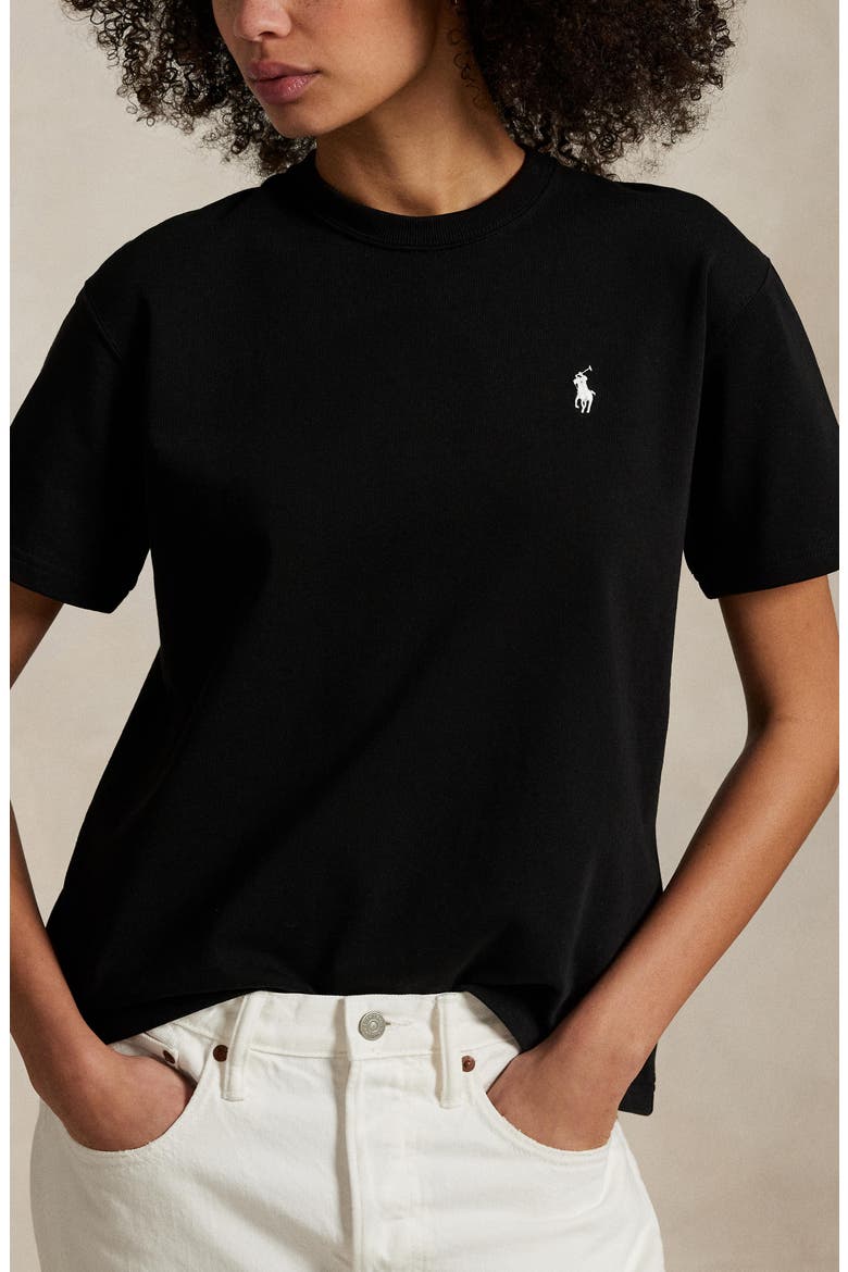 Relaxed Cotton T-Shirt, Alternate, color, POLO BLACK