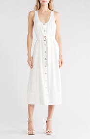 Ramy Brook Nomi Belted Sleeveless Midi Dress