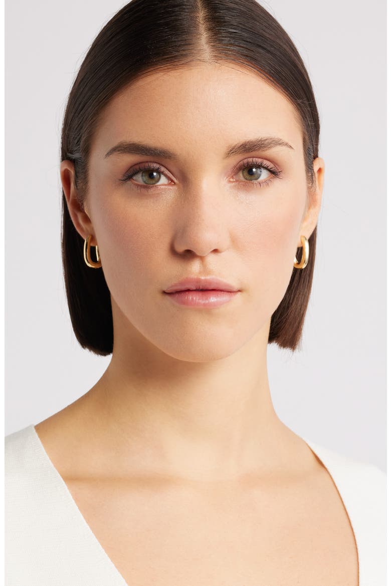 Demi Fine Oval Link Hoop Earrings, Alternate, color, 14K GOLD PLATED
