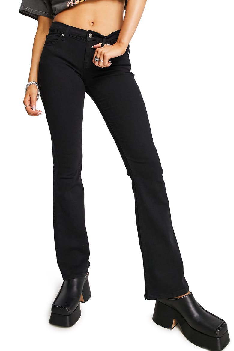 Low Rise Bootcut Jeans, Main, color, BLACK