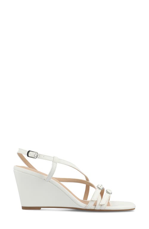 Shop Journee Collection Clinne Wedge Sandal In White Clinne