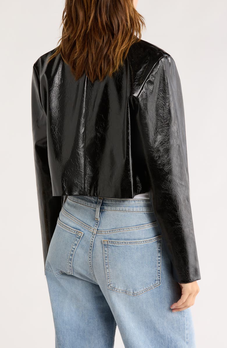 Leith Faux Leather Crop Jacket, Alternate, color, Black