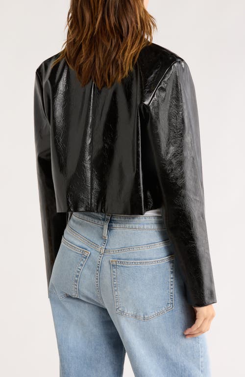 Leith Faux Leather Crop Jacket In Black