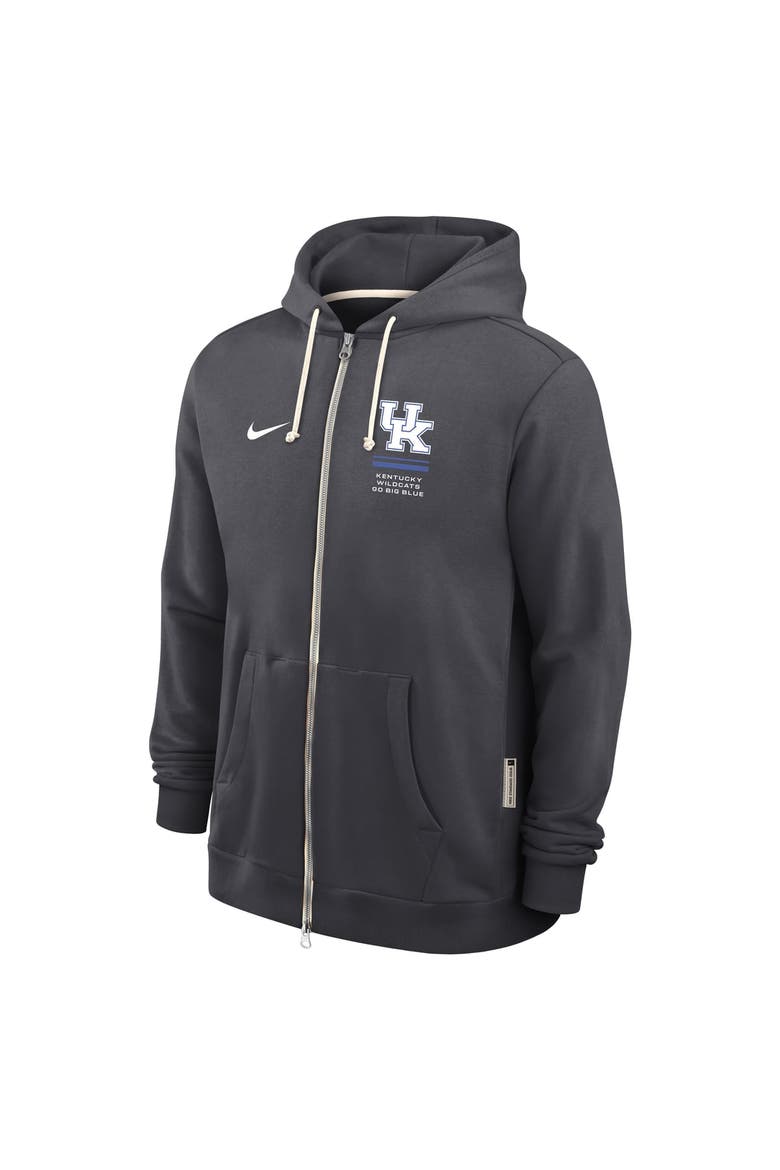 Men's Nike  Anthracite Kentucky Wildcats 2026 Sideline Standard Issue Dri-FIT Full-Zip Hoodie, Alternate, color, Anthracite