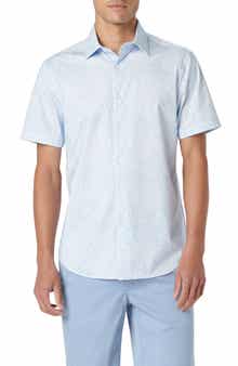Bugatchi Miles OoohCotton® Watercolor Short Sleeve Button-Up Shirt