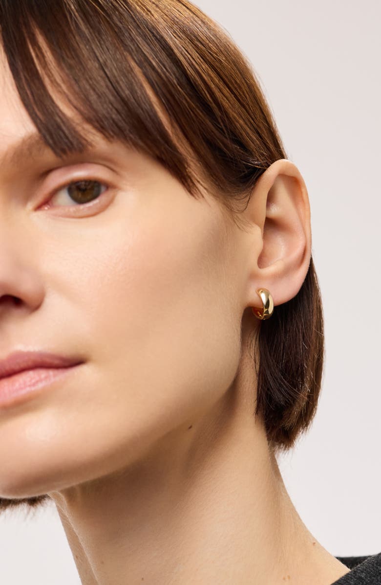 Ana Luisa Solid Yellow Gold - Gold Bold Huggie Hoops, Alternate, color, Gold