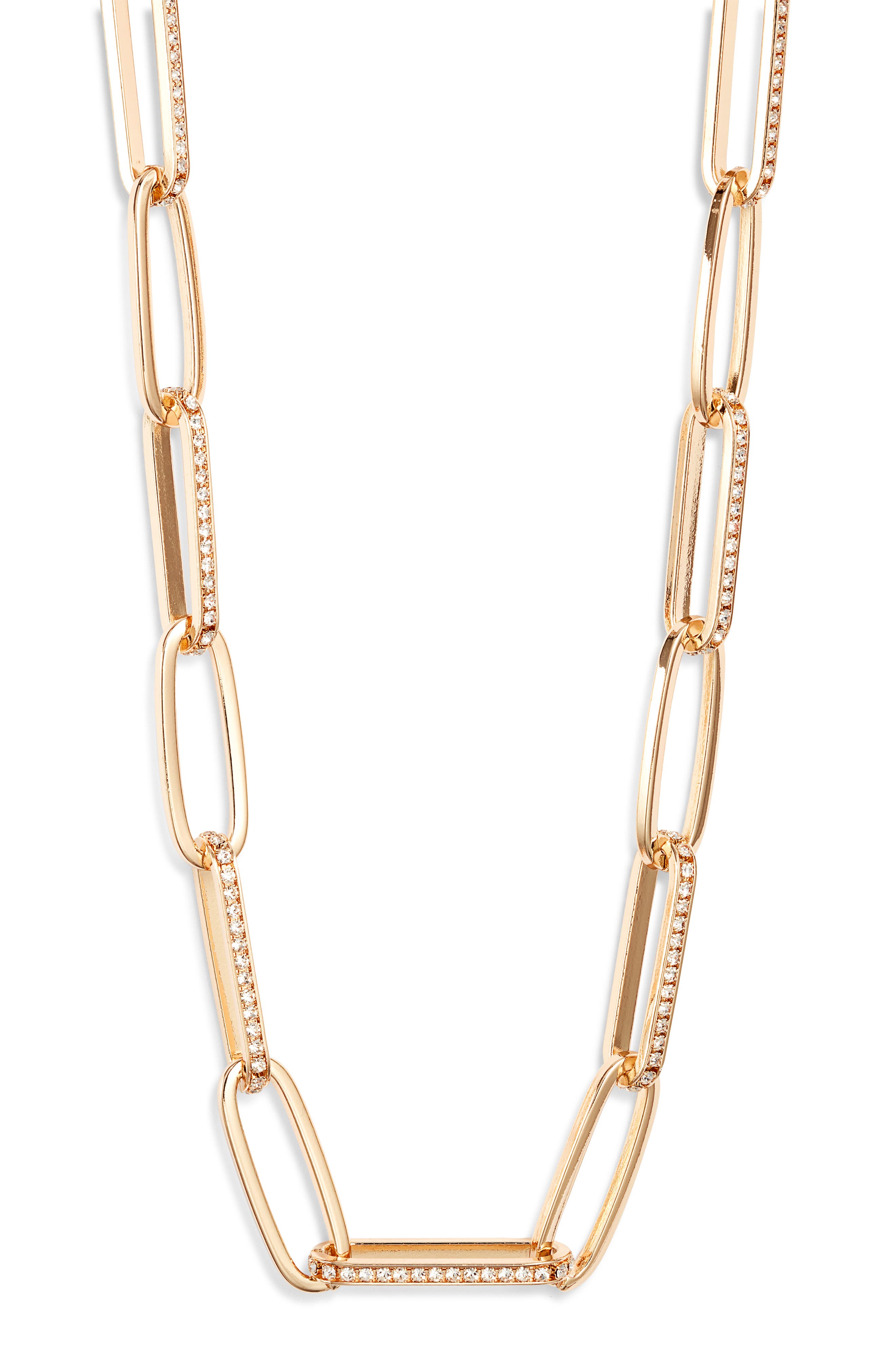 Nordstrom Rhinestone Paper Clip Chain Necklace