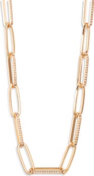 Nordstrom Rhinestone Paper Clip Chain Necklace