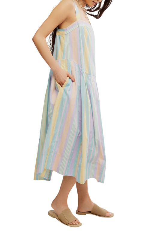 Free People Primavera Stripe Cotton Midi Dress In Multi