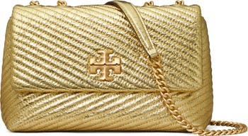 Tory Burch Small Moto Quilted Metallic Leather Convertible