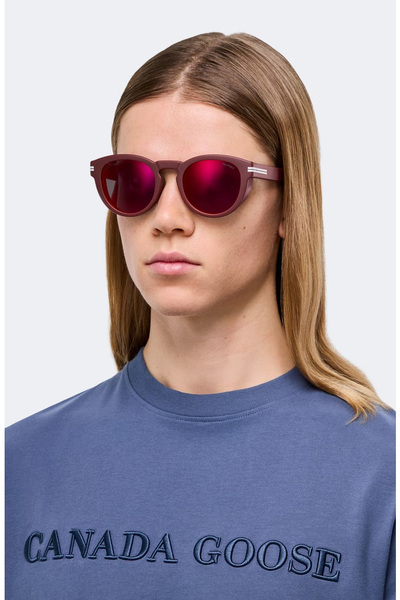 51mm Polarized Oval Sunglasses, Alternate, color, MATTE BURGUNDY