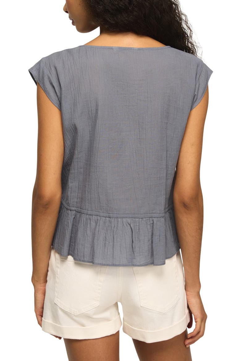 Lacy Cap Sleeve Shirt, Alternate, color, FLINT STONE