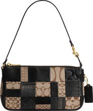 COACH Plaza Patchwork Leather & Canvas Shoulder Bag