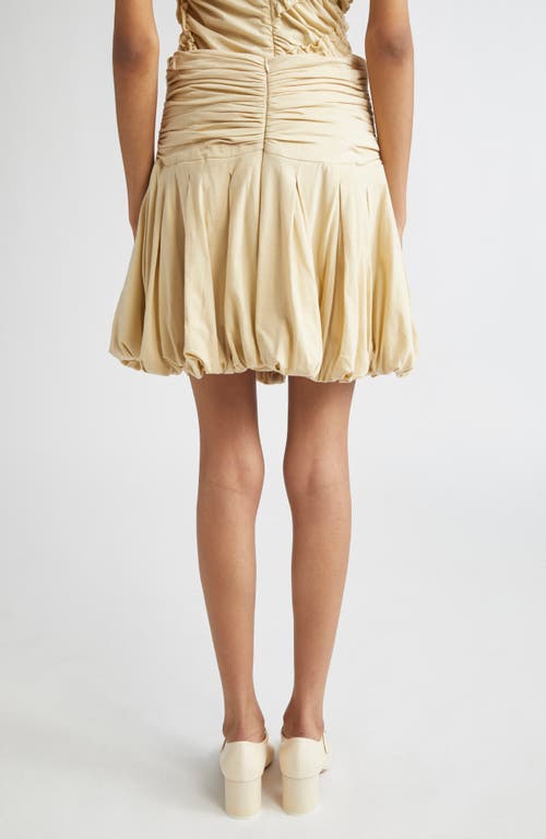 Renaissance Renaissance Qajar Pleated Bubble Hem Jersey Miniskirt In Yellow