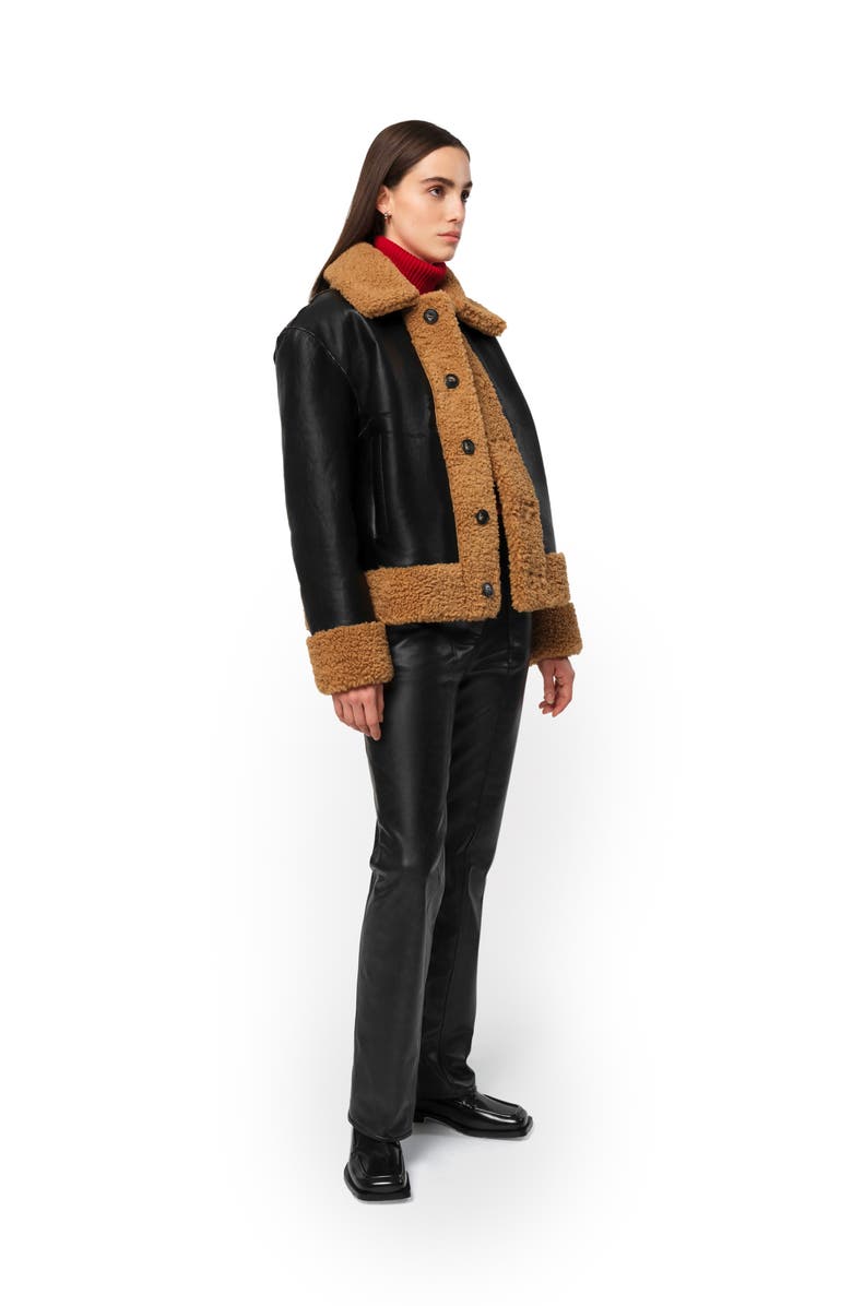 Apparis Charlie Reversible Faux Shearling Short Coat, Alternate, color, 