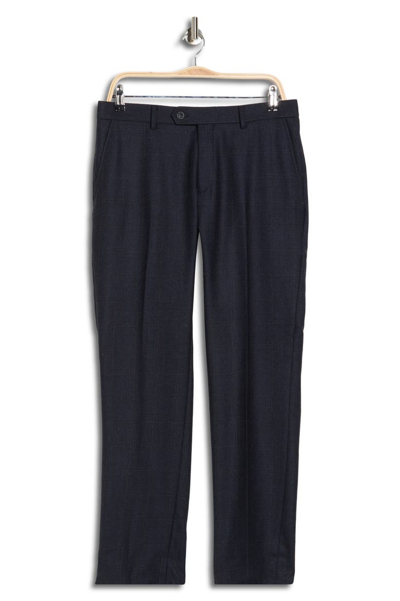 Plaid Wool Dress Pants, Alternate, color, NAVY WINDOW