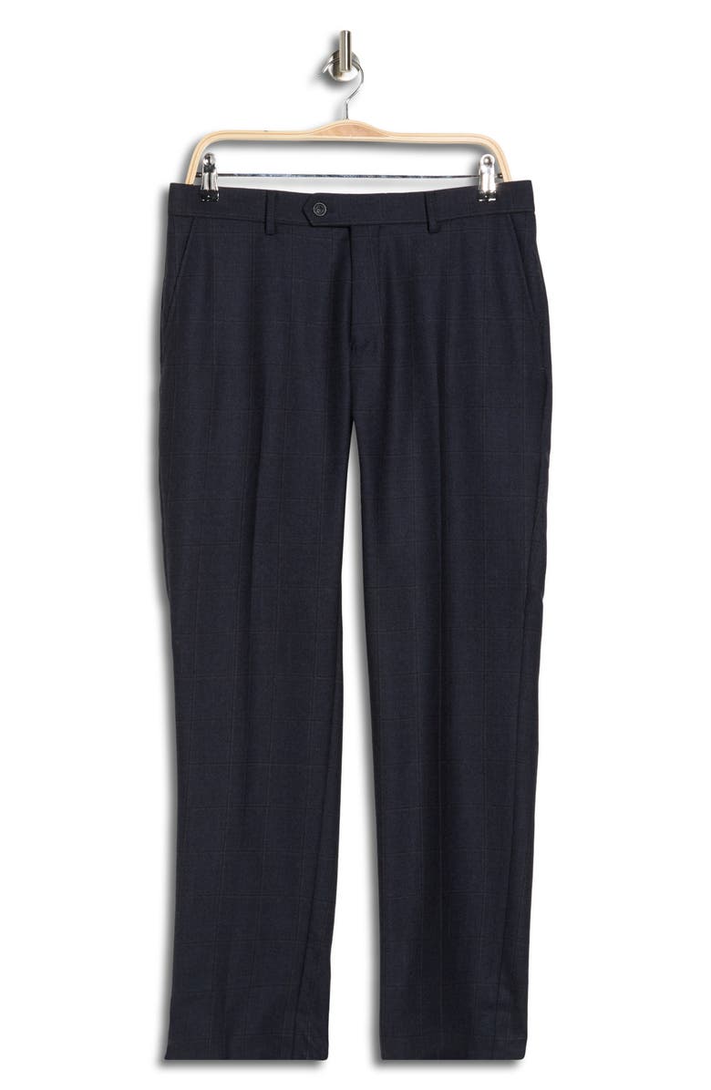 Tommy Hilfiger Plaid Wool Dress Pants, Alternate, color, Navy Window