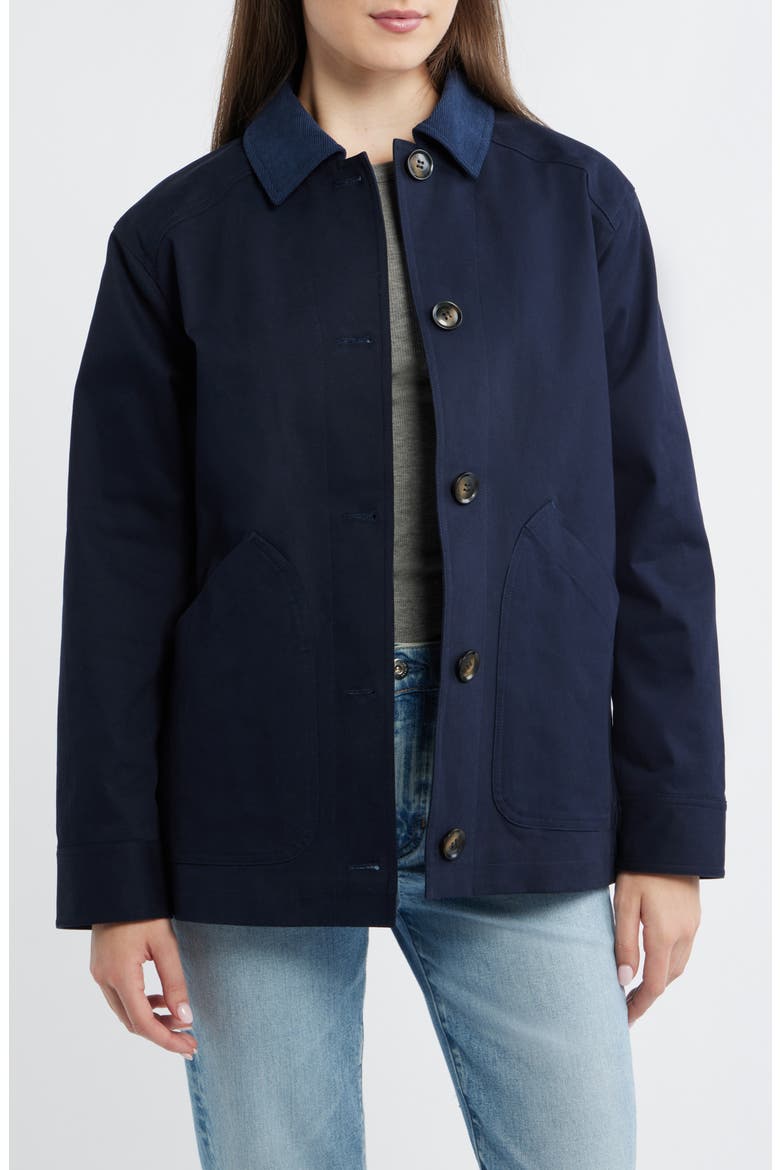 Cotton Stretch Twill Jacket, Main, color, NAVY