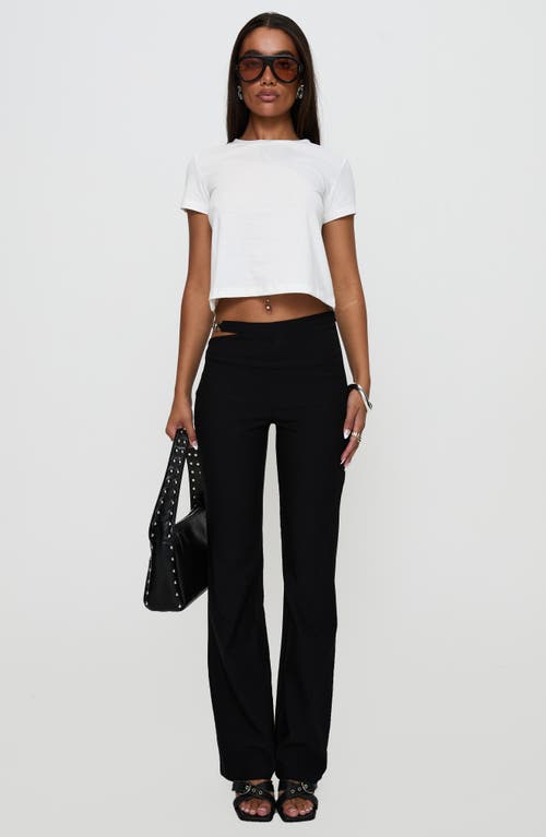 PRINCESS POLLY PRINCESS POLLY EYES ON YOU FLARE CUTOUT WAIST FLARED PANTS 